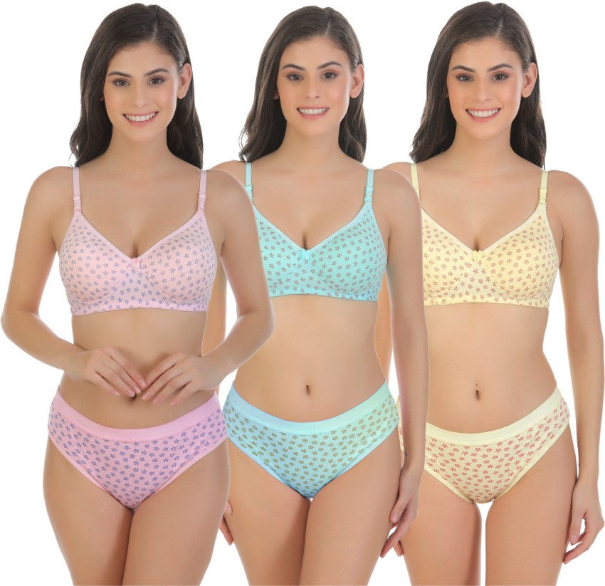 Buy Embibo Multicolour Bra Panty Set Size -36 Online In India At Discounted  Prices