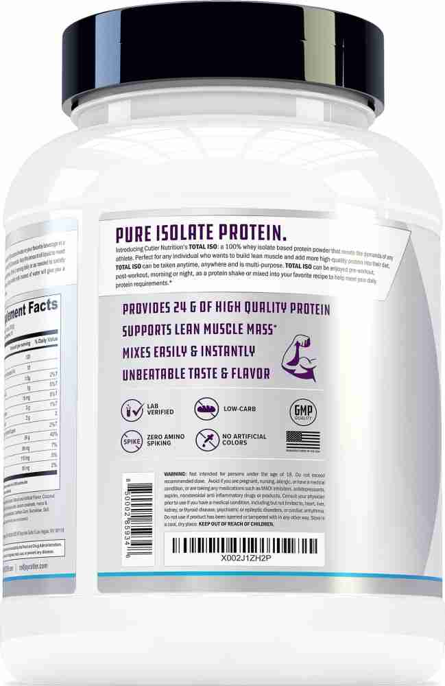 Carbs in Cutler Nutrition Total ISO High Quality Whey Isolate