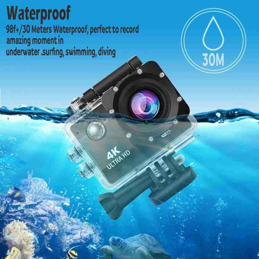 Action Camera 4K 30FPS, 16MP Waterproof Sports Cmaera for Sports Swimming