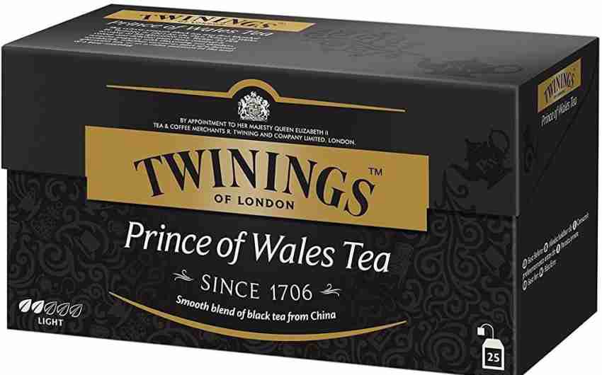 TWININGS TWINING OF LONDON PRINCE OF WALES TEA SMOOTH BLEND OF BLACK TEA  50G Black Tea Bags Box Price in India - Buy TWININGS TWINING OF LONDON  PRINCE OF WALES TEA SMOOTH BLEND OF BLACK TEA 50G Black Tea Bags