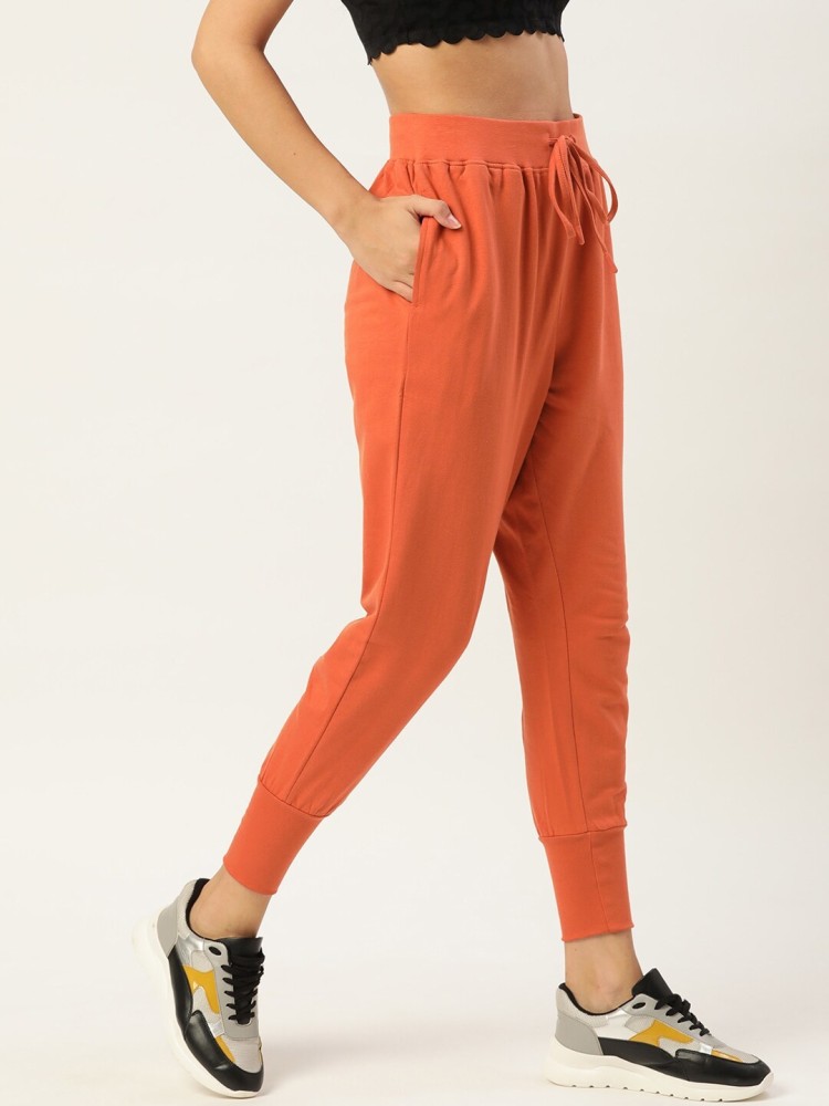 Dressberry Printed Women Orange Track Pants - Buy Dressberry