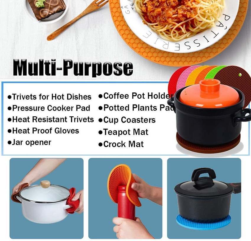 Tlismi Silicone Trivet Mats Hot Pot Holders Drying Mat for