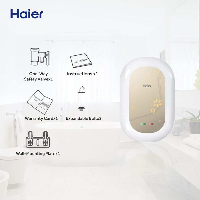 Haier 3 L Instant Water Geyser (Electric Geyser, White) Price in India -  Buy Haier 3 L Instant Water Geyser (Electric Geyser, White) online at  Flipkart.com