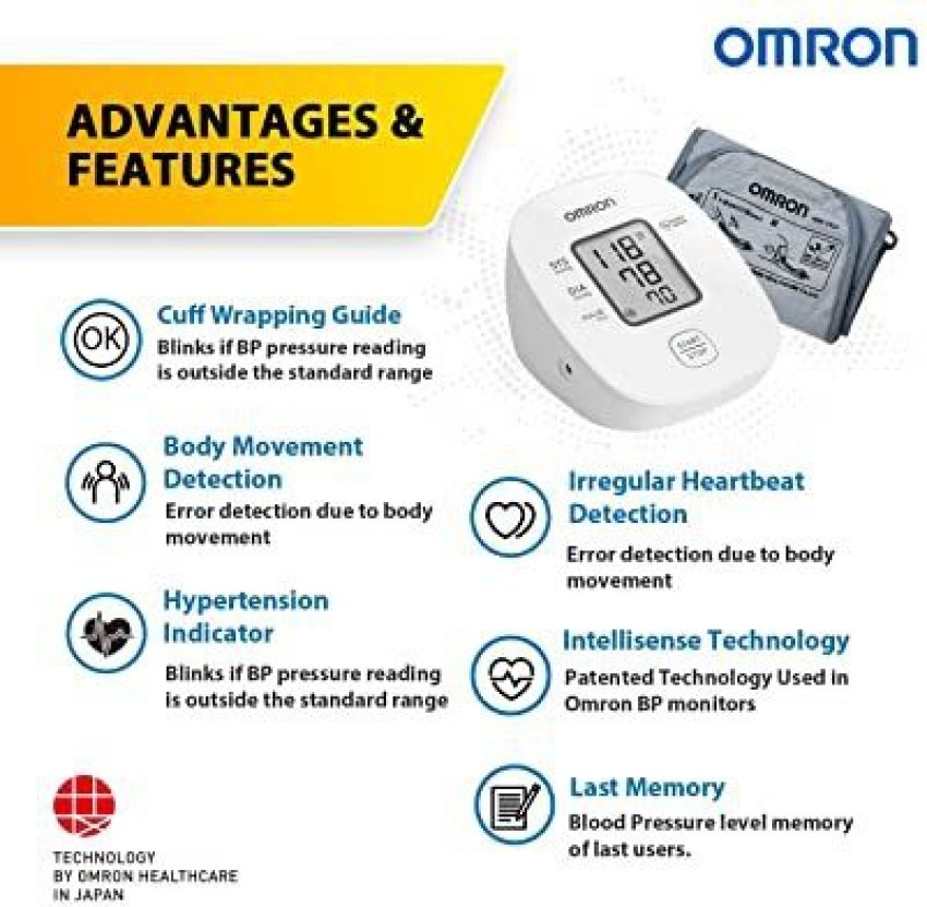 Omron HEM 7143T1A Digital Bluetooth Blood Pressure Monitor with Cuff  Wrapping Guide & Intellisense Technology For Most Accurate Measurement  (Adapter