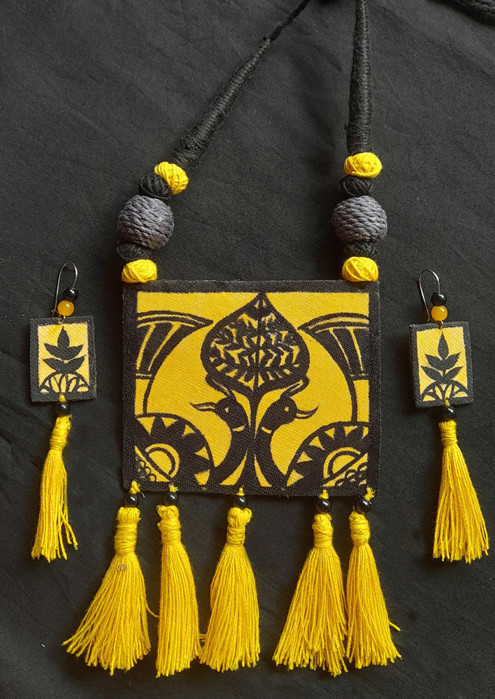 SAKHI Fabric Yellow Jewellery Set Price in India Buy SAKHI