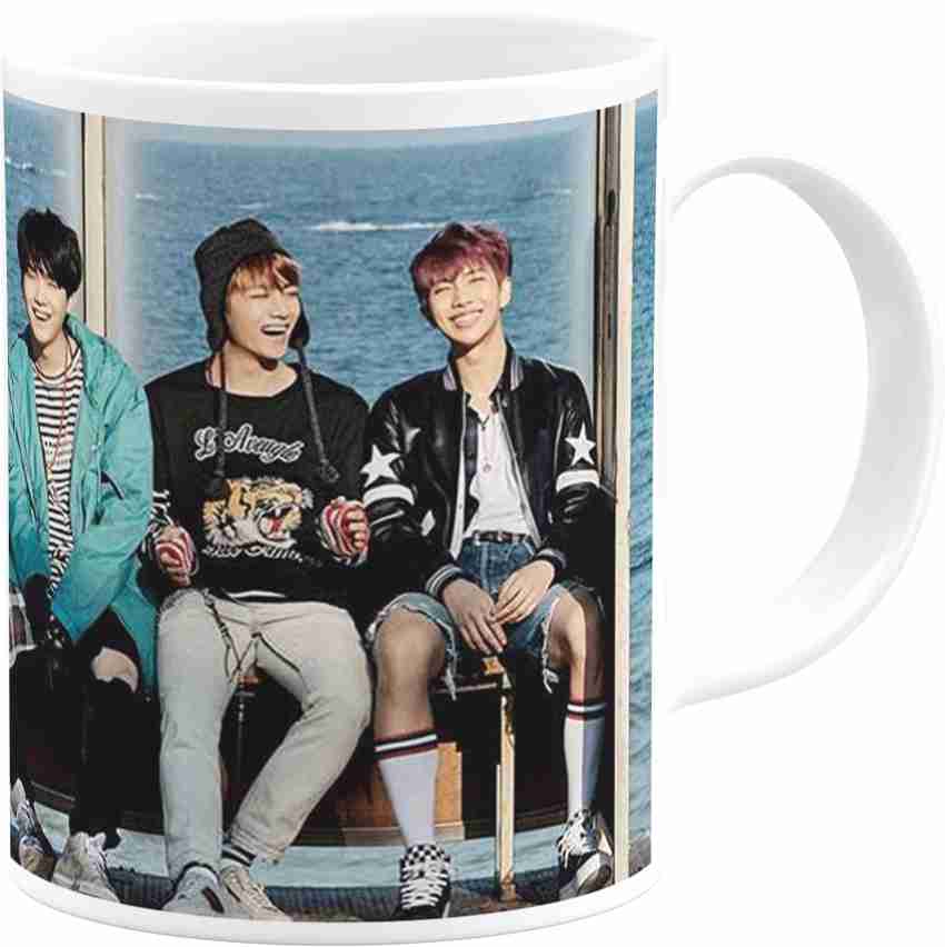 Printed BTS White Ceramic Coffee Mug