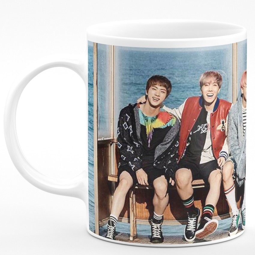 Printed BTS White Ceramic Coffee Mug