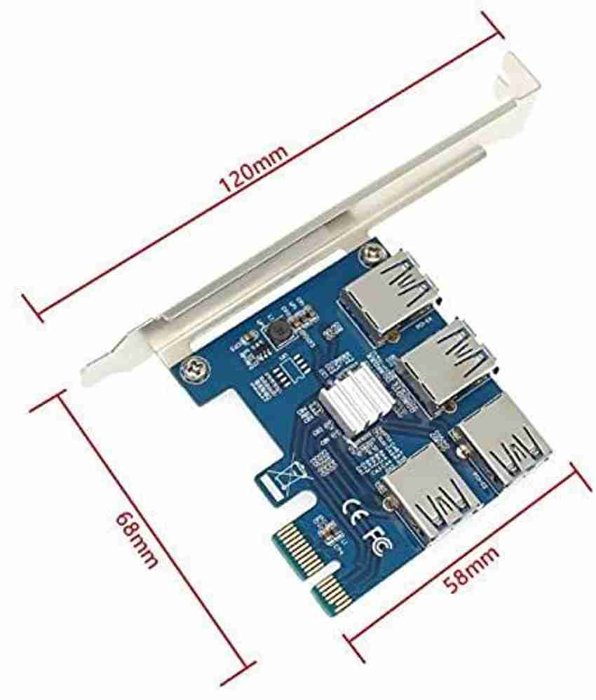 PCIe 1 to 4 PCI express 16X slots Riser Card PCI-E 1X to External 4 PCI-e  Slot