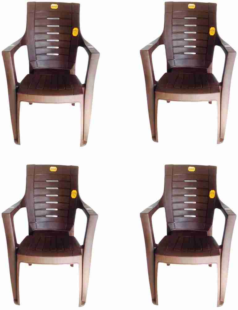 Anmol FEROZ 8002 SET OF 4 BROWN FULLY COMFORT Plastic Outdoor