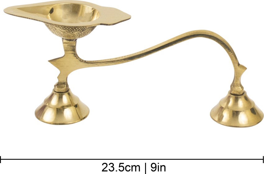 Brass Pooja Set of 11 Pcs Plate Bell Incense Holder Panchamrat Glass Urli  Dhup Burner Camphor Holder Kalash Diya -  Denmark