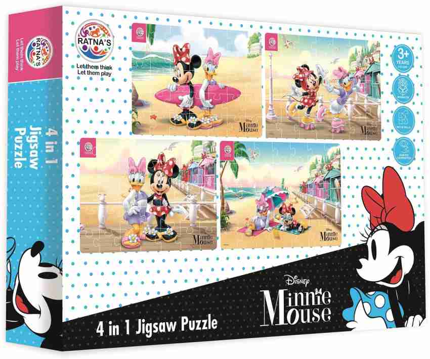 RATNA'S Disney Minnie Mouse 4in1 jigsaw puzzle for Kids (140 Pieces) (2504)  - Disney Minnie Mouse 4in1 jigsaw puzzle for Kids (140 Pieces) (2504) . Buy  MINNIE MOUSE toys in India. shop