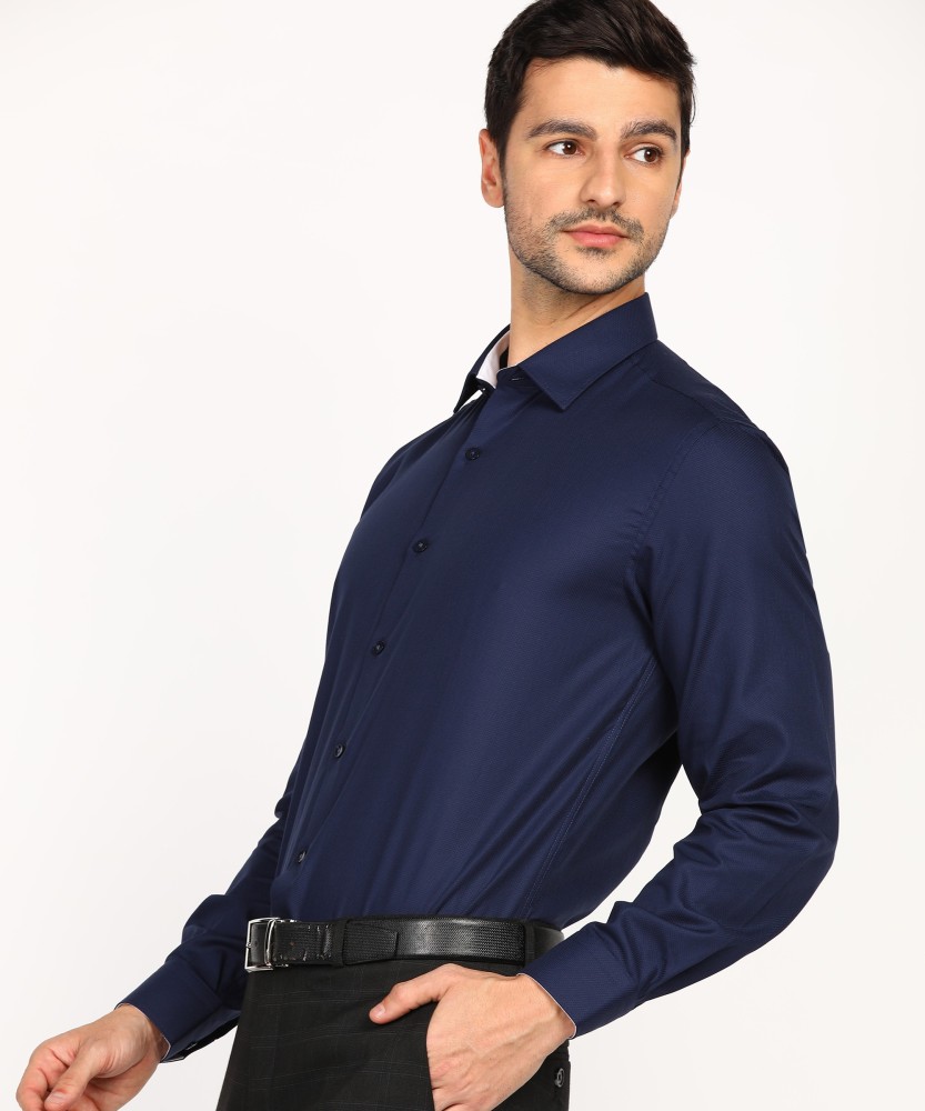 Louis Philippe Formal Shirts : Buy Louis Philippe Men Blue Slim Fit Print  Full Sleeves Formal Shirt Online