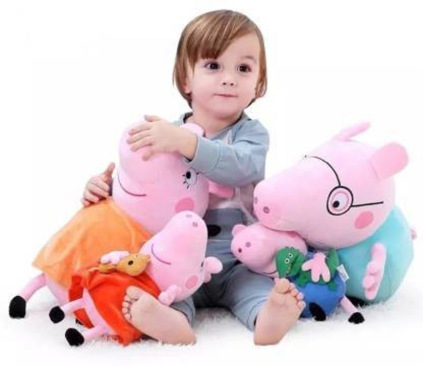 Peppa pig family plush toy deals 4pcs set