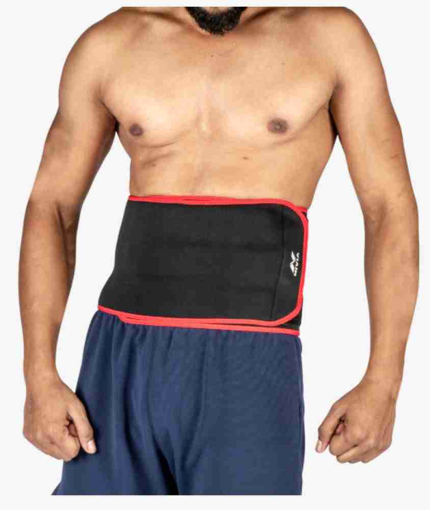 NIVIA Orthopedic Performance Waist Support Sweat Belt (Black-Red