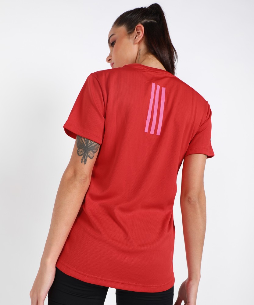 Red and white on sale adidas shirt womens