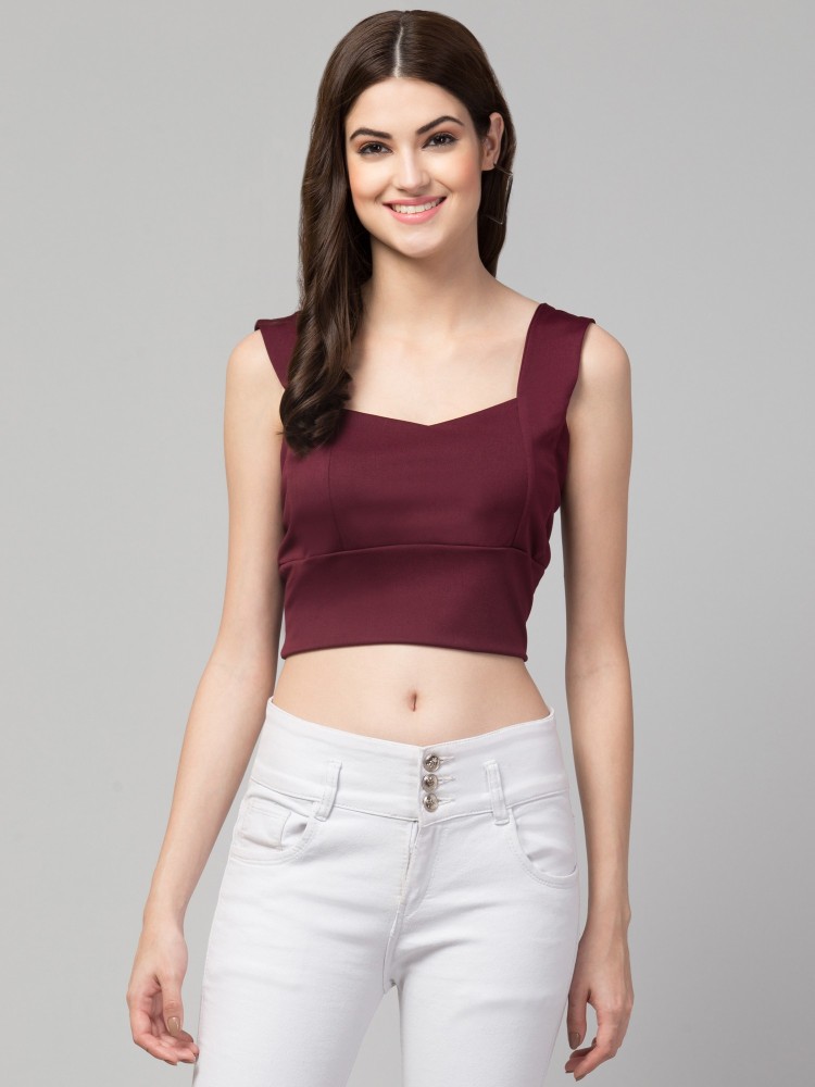 Buy online Women's Crop V Neck Top from western wear for Women by Kulfi for  ₹300 at 70% off