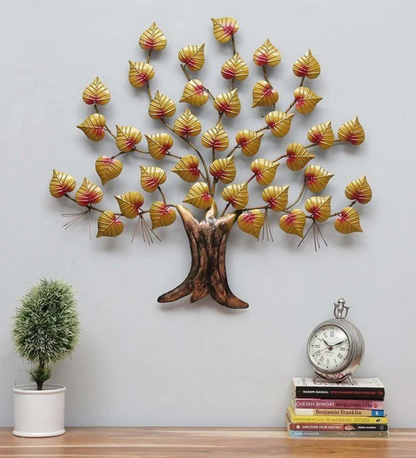 PitaraPlex Metal Wall Hanging Piple Leaf Tree Home D cor