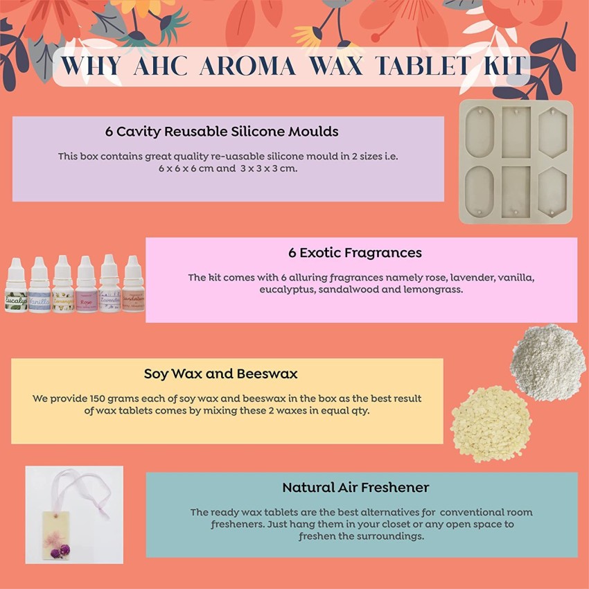 ASIAN HOBBY CRAFTS DIY Botanical Aroma Wax Tablet Kit with