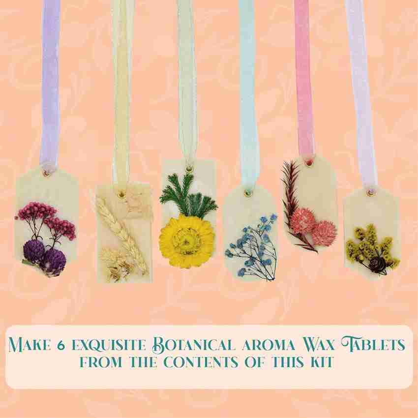 ASIAN HOBBY CRAFTS DIY Botanical Aroma Wax Tablet Kit with Silicone Mould,  Soy Wax, Beeswax, Naturally Dried Flowers, Fragrances - DIY Botanical Aroma  Wax Tablet Kit with Silicone Mould, Soy Wax, Beeswax