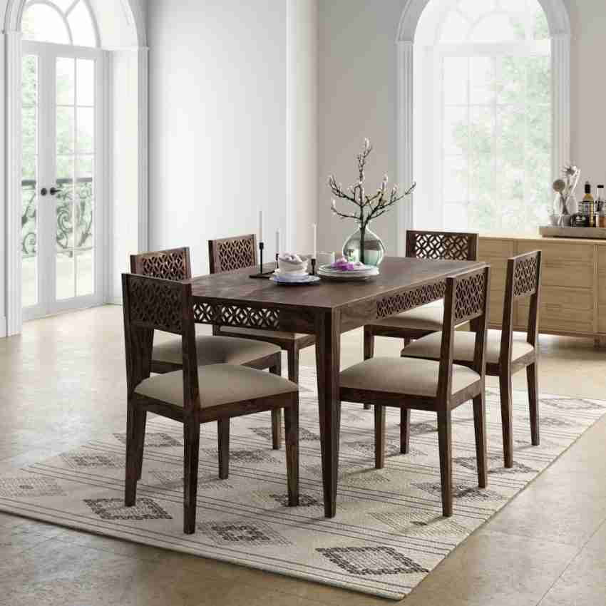 Sheesham wood dining 2025 table set 6 seater