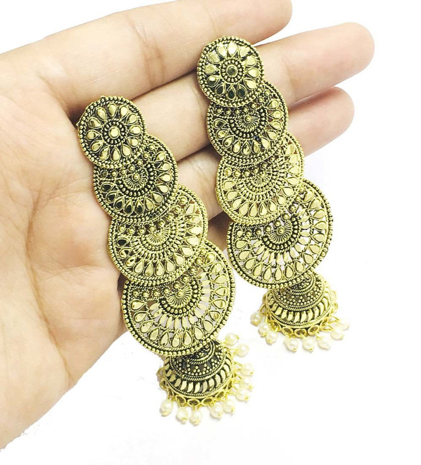 Gold plated on sale earrings flipkart