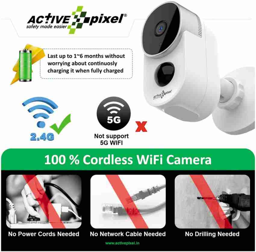 active pixel Battery Powered Outdoor Indoor 2MP 1080P Wireless