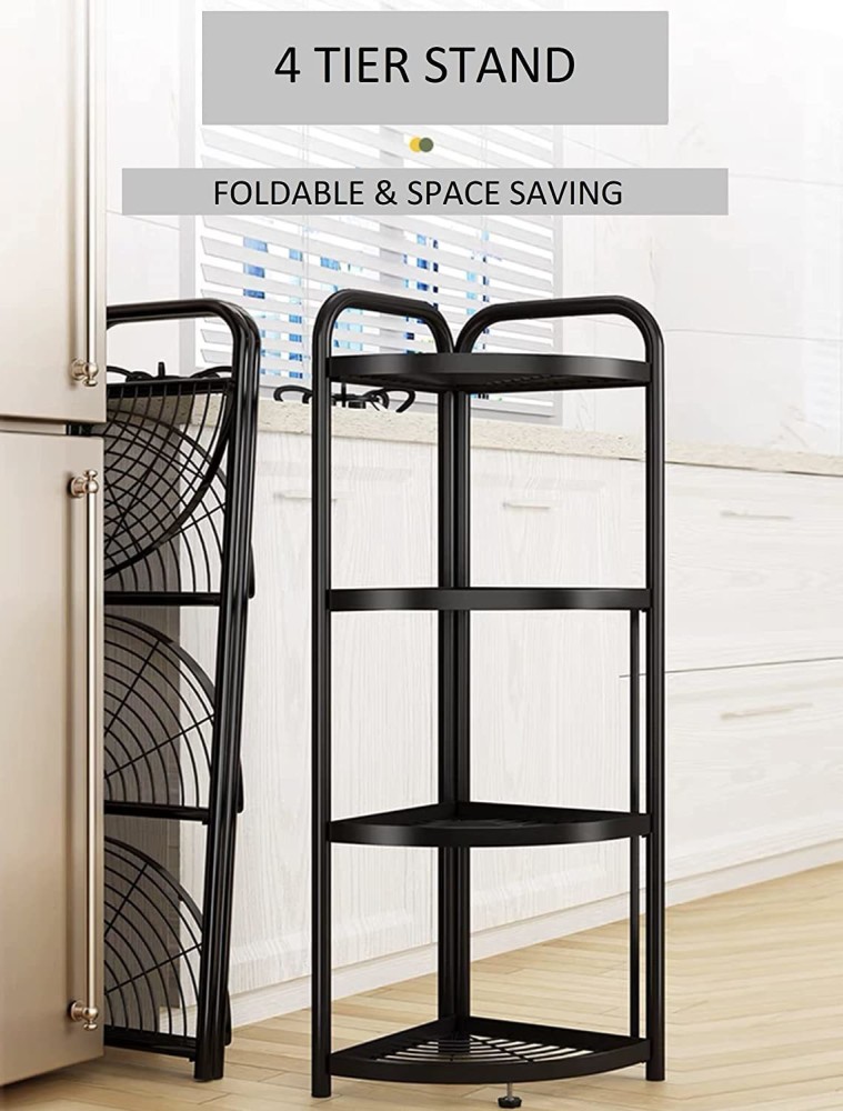 Carbon Steel Kitchen Shelf Floor-Standing Multi-Layer Foldable