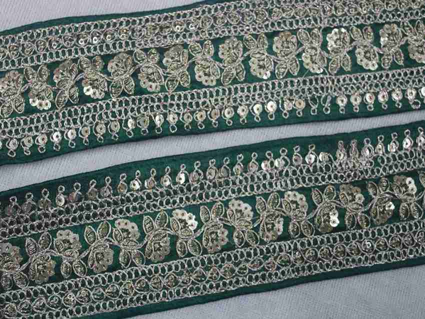 CMHOWLITE Dark Green Fancy Zari Work Lace for Bridal Lehenga, Party Saree,  Blouse, Fancy Border Lace, Dupatta Lace Reel Price in India - Buy CMHOWLITE Dark  Green Fancy Zari Work Lace for