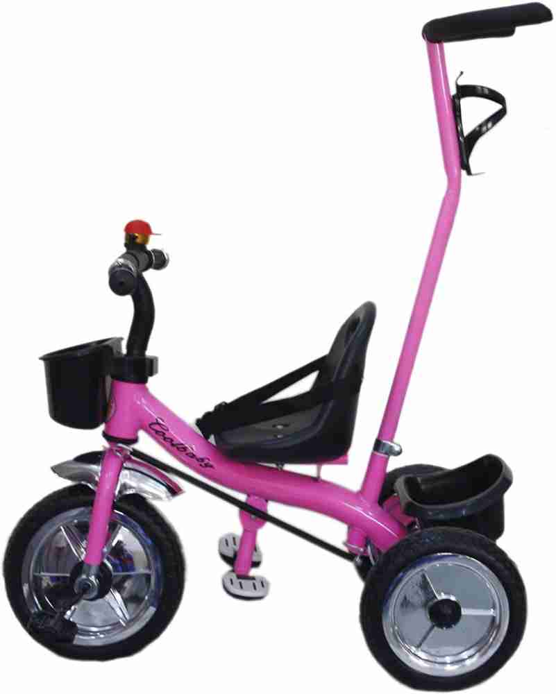 Pink tricycle best sale with handle