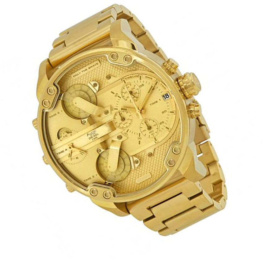Golden big 2025 dial watch