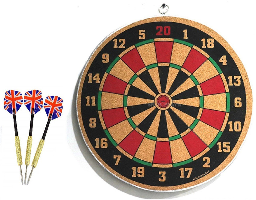 Forever Online Shopping Wooden Dart Board 18 Inch With 3 Darts 45.72 cm Dart Board
