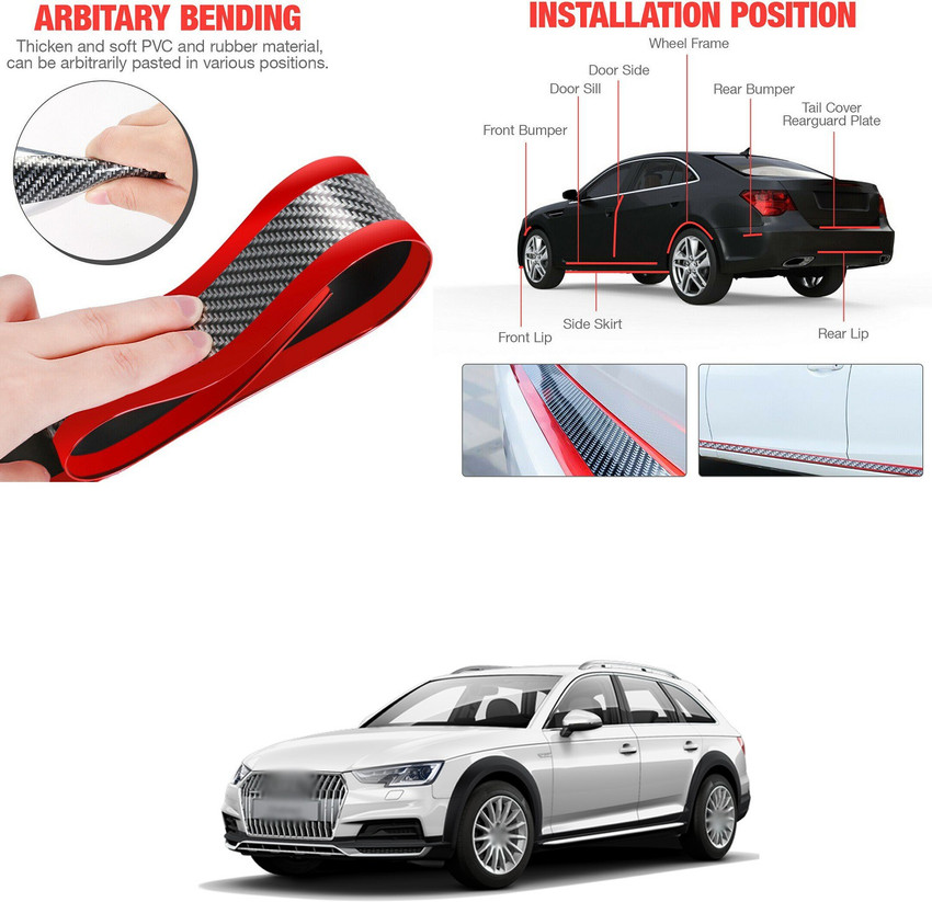 PRTEK Carbon Fiber Wrap Film Individualized Car Door Sill