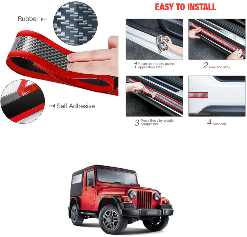 PRTEK Carbon Fiber Wrap Film Individualized Car Door Sill