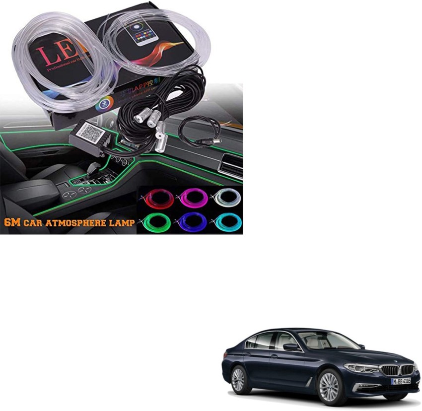 Automaze RGB App LED Car Atmosphere Interior Ambient Light With Optic Fibre  Cable, EL Neon Strip Lamp With Bluetooth App Control