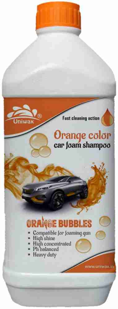 uniwax Orange Bubbles Foam wash car Shampoo 1 kg Car Washing Liquid Price  in India - Buy uniwax Orange Bubbles Foam wash car Shampoo 1 kg Car Washing  Liquid online at