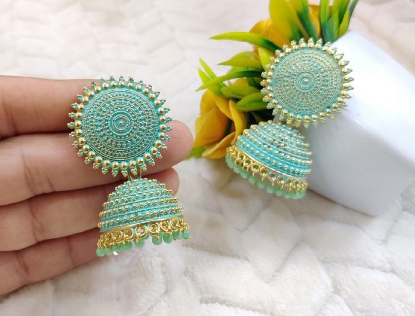 Sea green outlet jhumkas