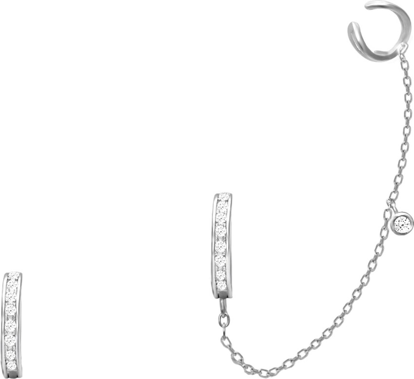 GIVA 925 Sterling Silver Chain Hoop Earrings