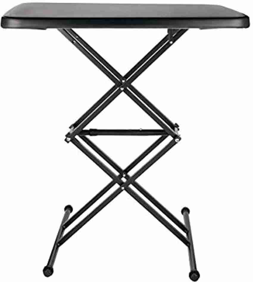 Black folding table adjustable height discount