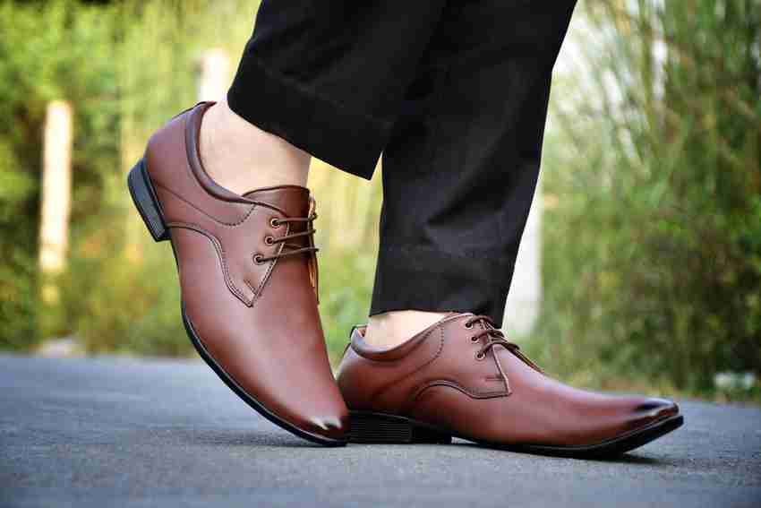 Formal brown shoes with laces sales