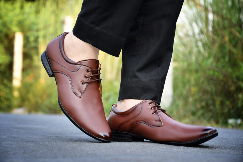 kay1steel FORMAL SHOES WITH LACE BROWN 111 Lace Up For Men Buy