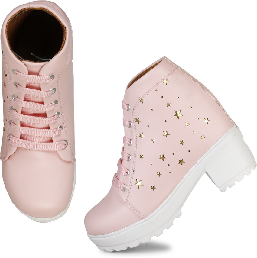 ArranQue Girl s Stylish New Trendy Latest Design Casual Boot For Women Extra Soft ComfortableLightweight Fashionble New Look Boot For Women Outdoor Ankle Length Boot For Women Girls Female Ladies High...