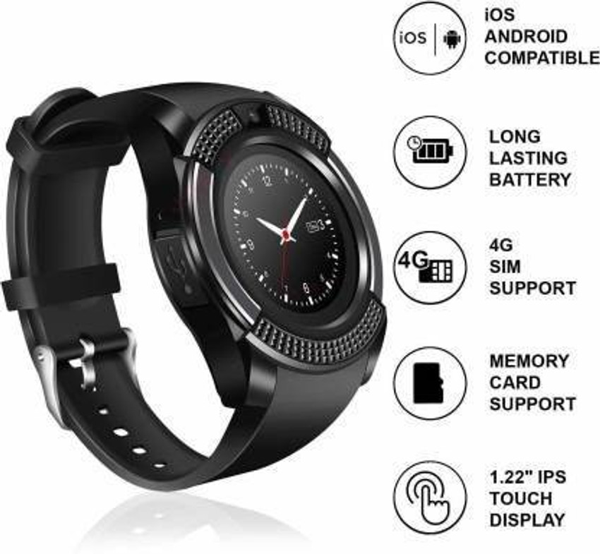 Smartwatch outlet v8 black