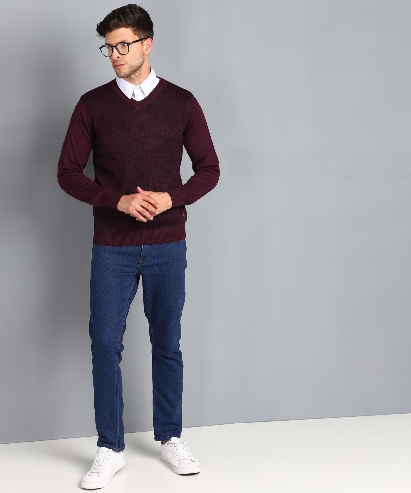 Burgundy sweater outfit outlet men