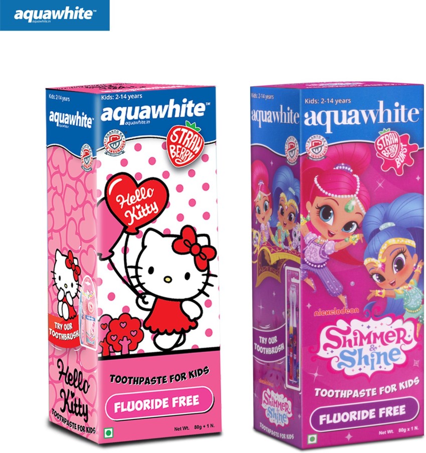 aquawhite Hello Kitty Shimmer Shine Kids Toothpaste Combo Pak