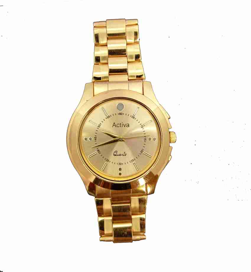 Omax watch 18k online gold plated