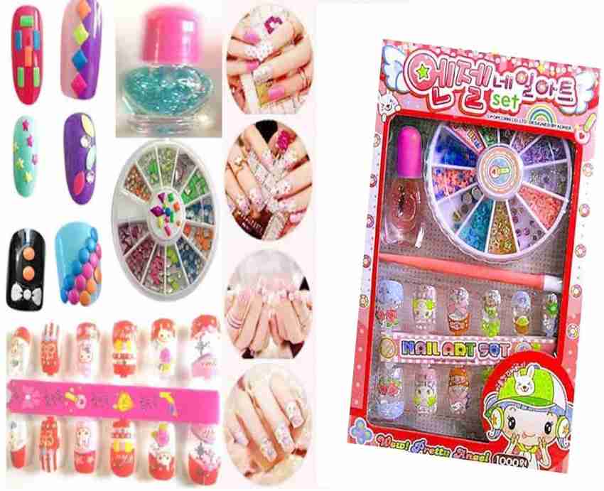 SARASI Nail Art Studio Kit For Girls Pretend Play Nail Make Up Game For  Girls Best For Birthday Best For Gift - Nail Art Studio Kit For Girls  Pretend Play Nail Make