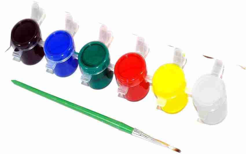 lookat 6 Shade Water Colours, Tempra Colours, Paint with  Brush for Kids Drawing Set 2 With Two Brush - Art Set