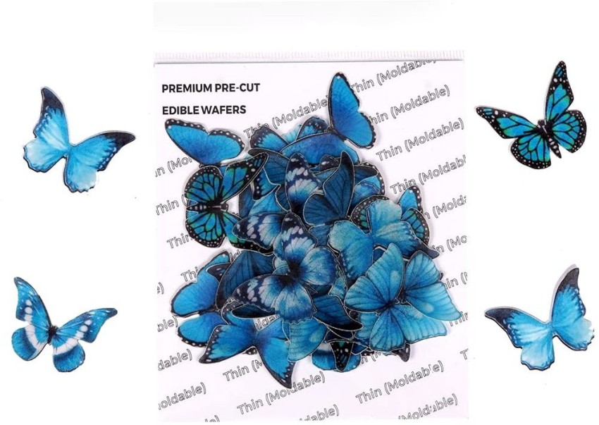 TastyCrafts Pre-Cut Wafer Paper, Edible, Stick-on Cake décor (Blue  Butterfly - 30 PCS) Topper Price in India - Buy TastyCrafts Pre-Cut Wafer  Paper, Edible