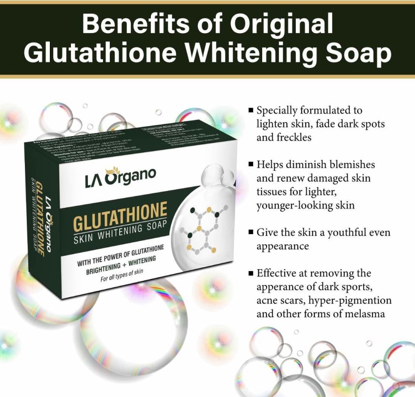 LA Organo Glutathione Skin whitening Soap 75g with Activated