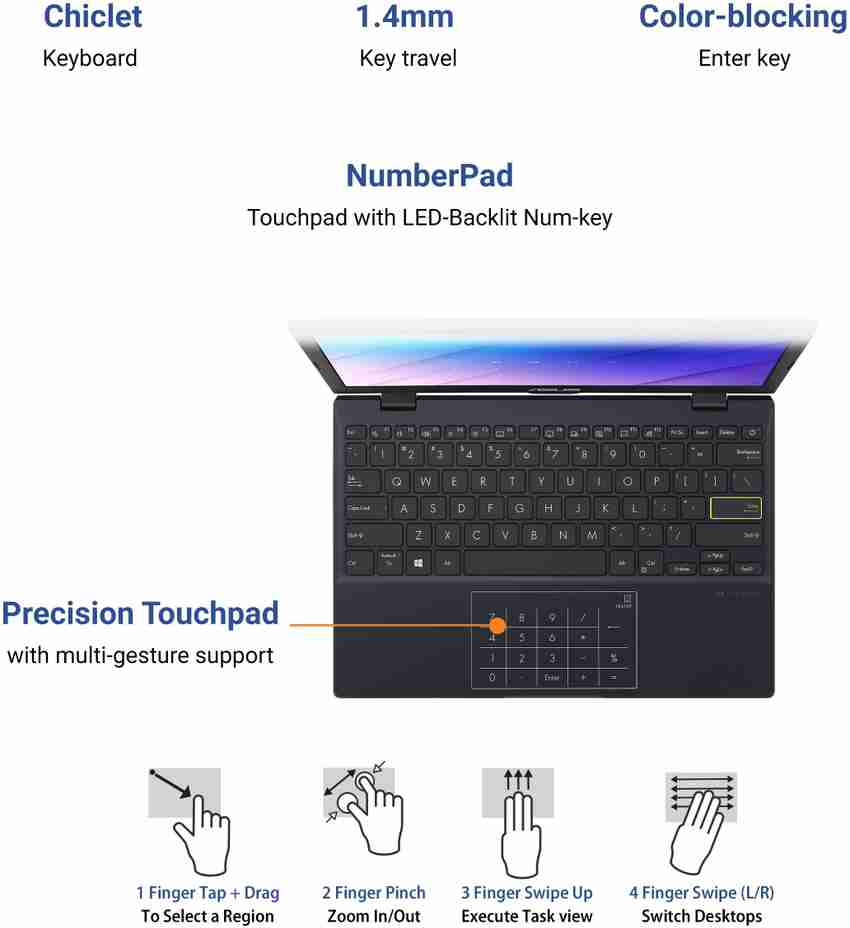 ASUS - ASUS ﾓﾊﾞｲﾙﾉｰﾄPC E210MA  PEACOCK BLUE ASUS E210MA レビュー デザイン刷新のASUSの3万円格安モバイル